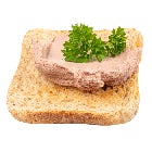 Scheibe Brot mit Leberwurst und Petersilie