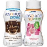 Resource Protein und Resource 2.0+Fibre Getränk von Nestlé.