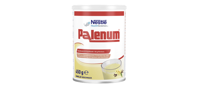 Nestlé HealthScience Palenum Getränkepulver in Vanille-Geschmack.