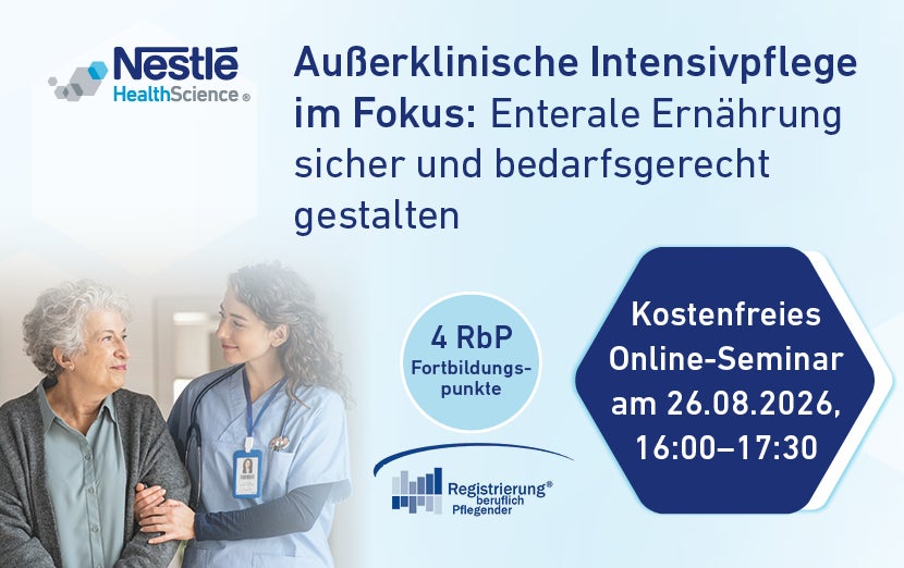 Außerklinische Intensivpflege im Fokus: Enterale Ernährung sicher und bedarfsge…