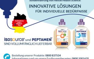 Isosource®  und Peptamen ®: Vollumfänglich lieferbar!
