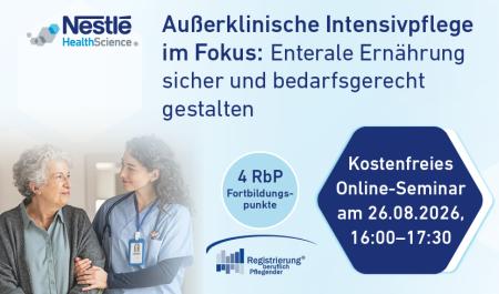 Webinar zur enteralen Ernährung in der außerklinischen Intensivpflege.